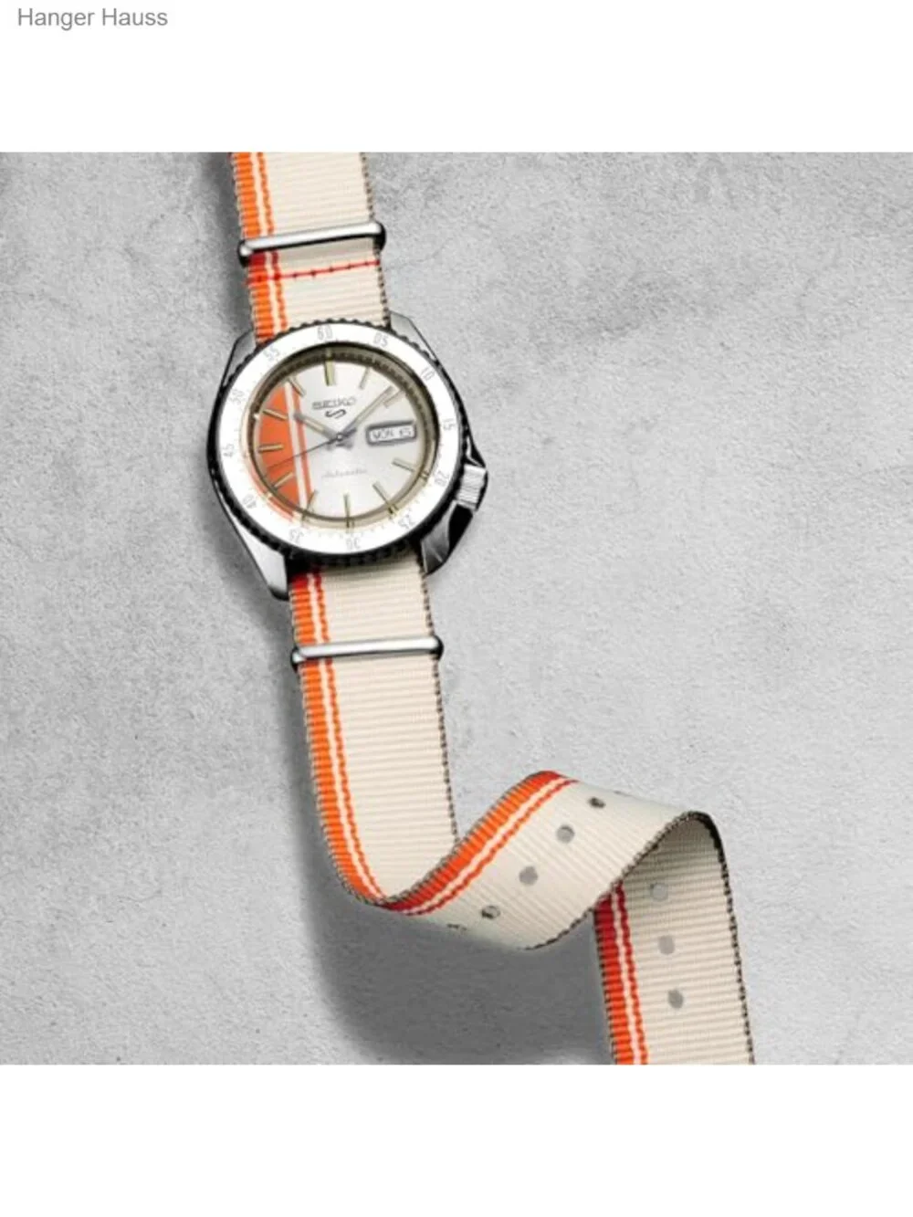 Men's Automatic Watch with Stainless Steel Case and Nylon Strap